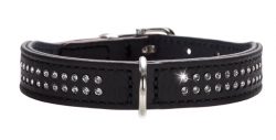 Collar Diamond petit 27 nickel-plated – Nappa black/black – 20-24cm/7.9″-9.4″