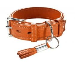 Collar Cannes 45 – orange, leather – 29-37cm/11.4″-14.6″