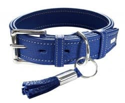 Collar Cannes 45 – blue, leather – 29-37cm/11.4″-14.6″