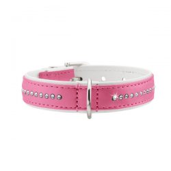 Collar Modern Art Luxus 37 – Faux Leather pink/white – 28-33.5cm/11″-13.2″