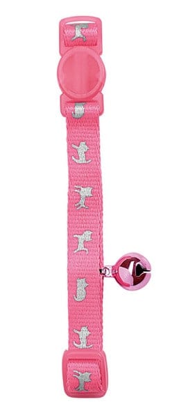 Cat Collar Neon – pink, cotton with nylon overlay, safety click –