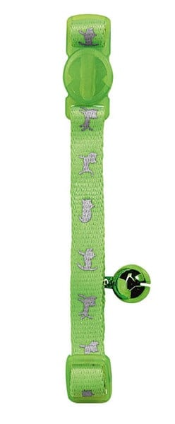 Cat Collar Neon – Nylon green, safety click, reflects –