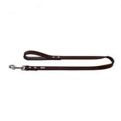 Leash Basic 18/100 nickel-plated – Split-leather stone/Nappa black – 100cm / 3.3′