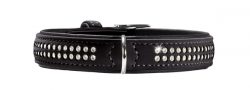 Collar Softie Deluxe 45 nickel – Art-Nubuk black/Nappa black – 33-39cm / 13-15.3″