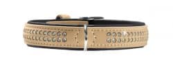 Collar Softie Deluxe 40 nickel – Art-Nubuk beige/Nappa black – 28-34cm / 11-13.4″