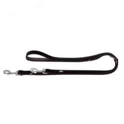 Leash Softie 15/110 nickel – Art-Nubuk black / Nappa black – 110cm/ 3.6′