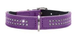 Collar Diamond petit 27 nickel-plated – Nappa violet/black – 20-24cm/7.9″-9.4″