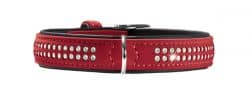 Collar Softie Deluxe 45 nickel – Art-Nubuk red/Nappa black – 33-39cm / 13-15.3″