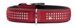 Collar Softie Triluxe 60 nickel – Art-Nubuk red/Nappa black – 46-52cm / 18.1-20.5″