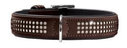 Collar Softie Triluxe 50 nickel – Art-Nubuk brown/Nappa black – 37-43cm / 14.6-16.9″