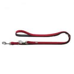 Training Leash Softie 20/200 nickel – Art-Nubuk red/Nappa black – 200cm/6.6′