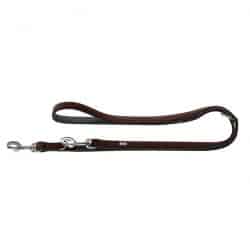 Training Leash Softie 20/200 nickel – Art-Nubuk brown/Nappa black – 200cm/6.6′