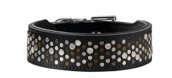 Collar Basic Rivellino 55, neck 41-49 cm – Split-leather black/Nappa black – 41-49cm/16.1″-19.3″