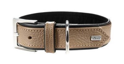 Collar Capri 40 - nappa stone/black - 28-34cm/11"-13.4"