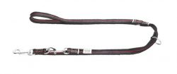 Leash New Orleans Stripes 20/120 – cotton strap black – 120cm/4′