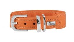 Collar Cannes Mini, 37 – orange, leather – 29-34cm/11.4″-13.4″