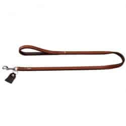 Leash Round & Soft Cody, 10/100 – Bison leather, cognac – 10/100- .4″/3.3′