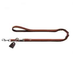 Training leash Cody, 20/200 – Bison leather, cognac/dark brown – 20/200- .8″/6.6′