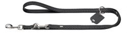 Training leash Hella Reflect, 15/200 – Artificial leather, reflecting, black – 200cm/6.6′