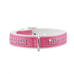 Collar Modern Art Deluxe 50 – Faux Leather pink/white – 39-45cm/15.3″-17.7″