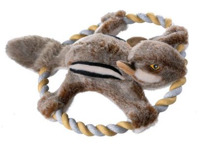 Dog Toy Wildlife Training Squirrel M - plush, with rope - 32cm/13" long