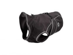Dog Coat Uppsala, 30 cm – black, 2 in 1 coat, water-repellent – neck12.6-15.7″, belly17-19.7″