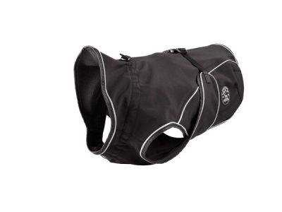 Dog Coat Uppsala, 50 cm - black, 2 in 1 coat, water-repellent - neck20.5-23", belly28-34"