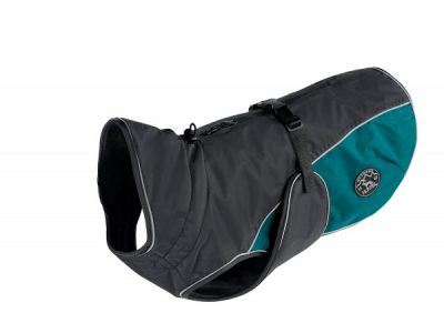Dog Coat Uppsala Cozy, 35 cm - anthracite/teal - neck16.5-19.3", belly20.5-24.4"